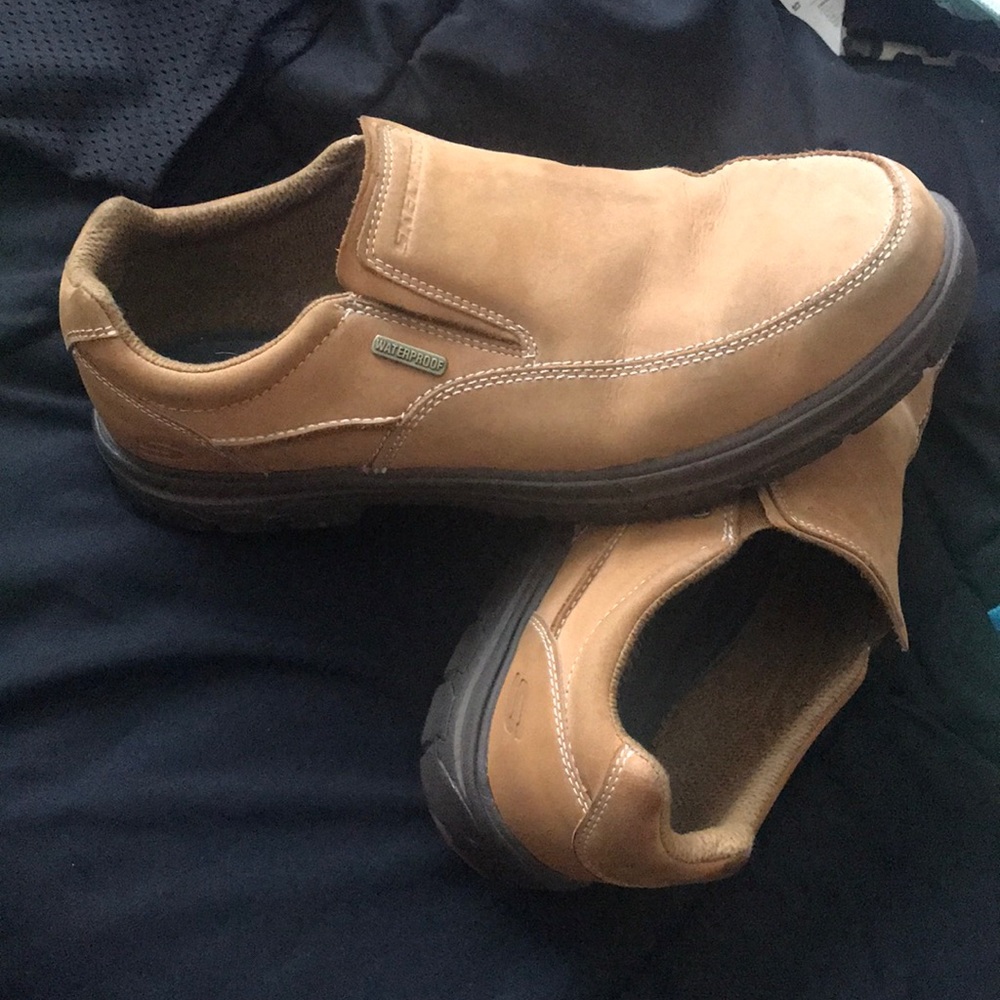 Tan sketcher shoes